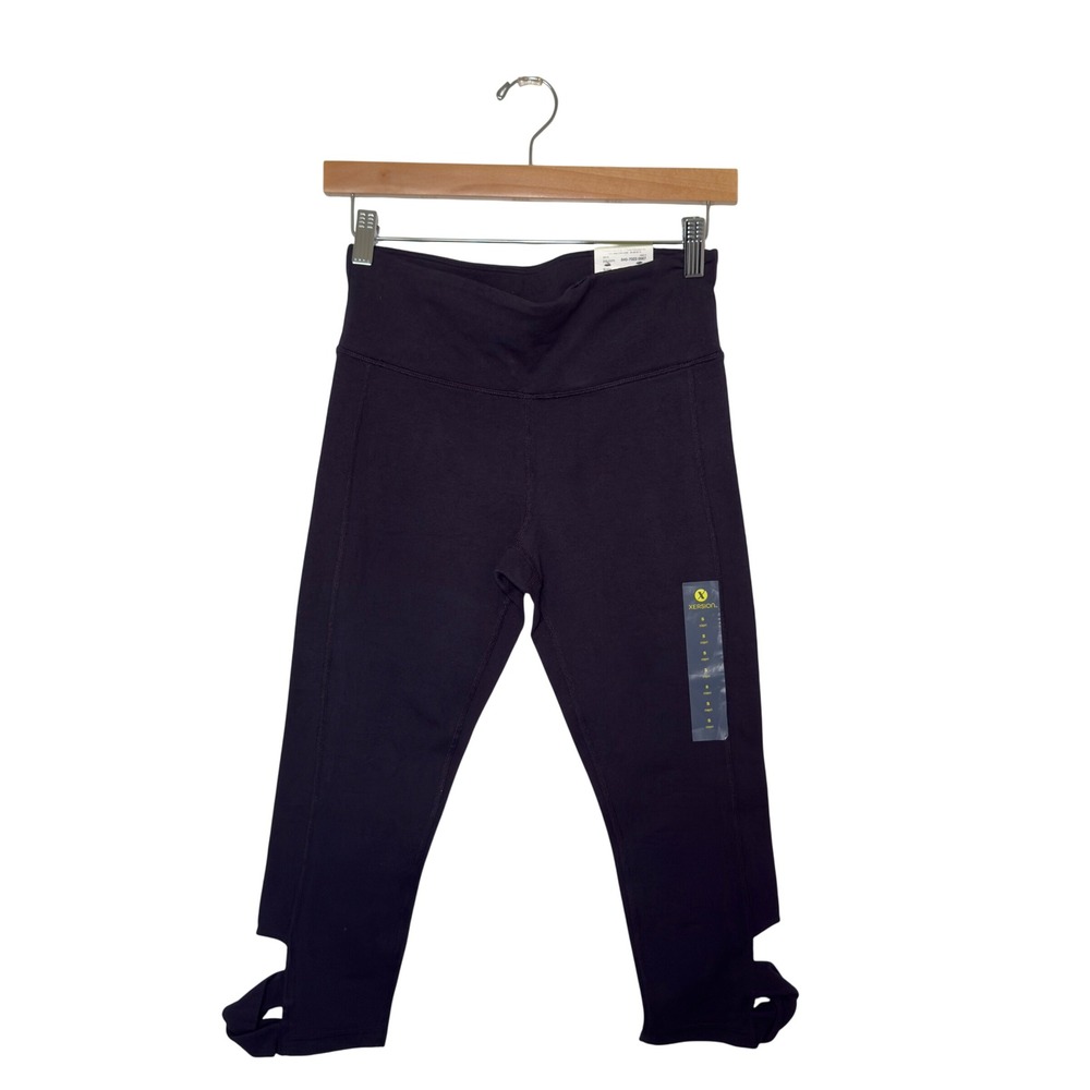 Xersion Small Black Mid Rise Fitted Capri Pants Minimalist Activewear